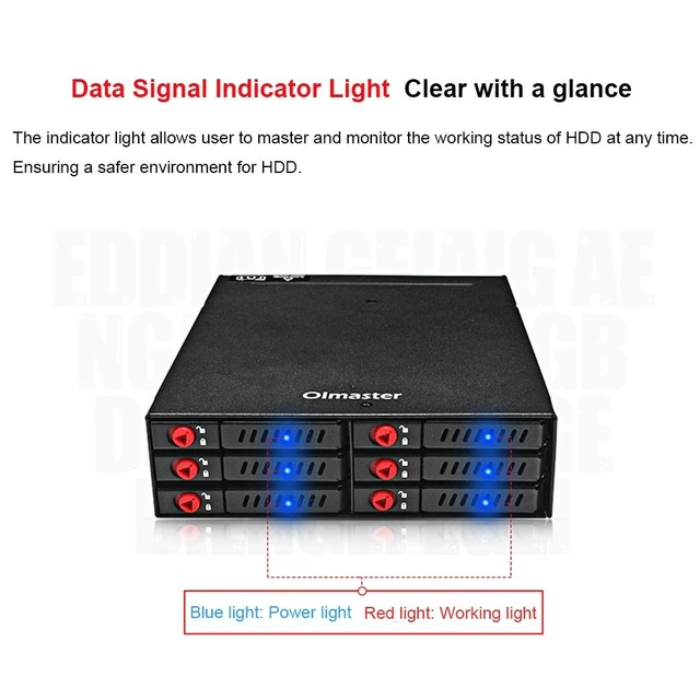 Alt view image 2 of 5 - 6 Bays Mobile Backplane, 2.5 Inch HDD SSD Hard Drive Hot Swap Rack, with Cooling Fan Key Lock 6Gbps Transmission for PC 5.25 Drive Bay Data Storage Enthusiasts