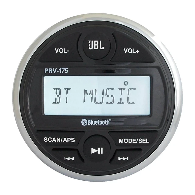 Alt view image 2 of 4 - Gauge Style Rear USB/AUX Bluetooth Marine Digital Media Receiver Bundle with 4X 6.5 Coaxial 225 Watt Max Power Waterproof White Powersports LED Speakers, 16 Gauge Speaker Wire