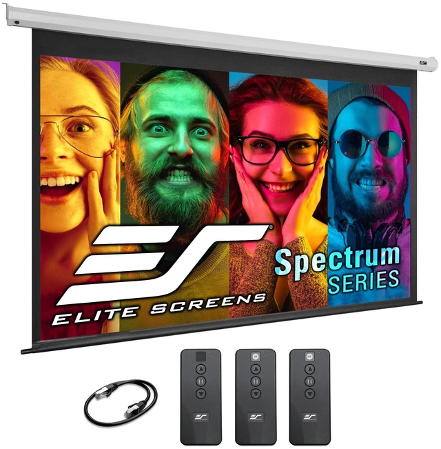 Main image of Elite Screens Spectrum 90-Inch 16:10 Electric Motorized Projector Screen, 4K/8K Ultra HD Ready, Home Theater, Office & Gaming, White Case, ELECTRIC90X2
