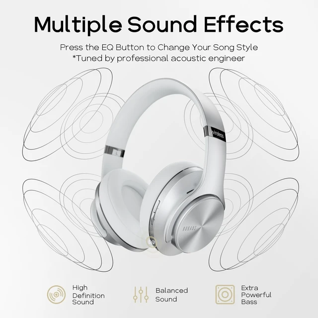 Alt view image 3 of 5 - DOQAUS Bluetooth Headphones Over Ear, 90H Playtime, 3EQ Mode, with ENC Mic