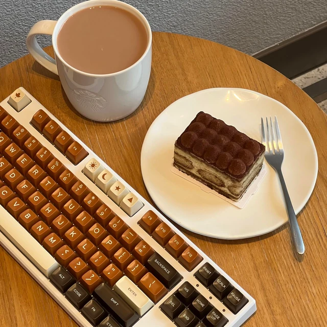 Alt view image 5 of 5 - Guffercty kred SA Profile PBT Keycaps Set for Gaming Keyboard(SA Coffee