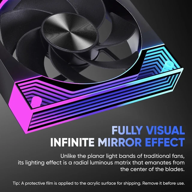 Alt view image 3 of 5 - ELETCOOL 120mm ARGB Case Fan, 5V 3-Pin PC Fan Sync Ultra Quiet Cooling Fan