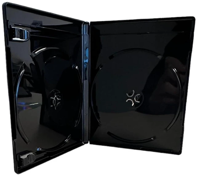 Alt view image 2 of 4 - Preminum MediaPack4All (NO 4K UHD Logo) Black 12.5mm Double Blu-Ray Case for CD/DVD Storage, Double Capacity (10)