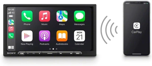 Alt view image 5 of 5 - Sony XAV-AX4000 6.95" Wireless Apple CarPlay Android Auto Media Receiver, SiriusXM Ready, 14-Band EQ + SXV300V1 SiriusXM Vehicle Tuner Bundle
