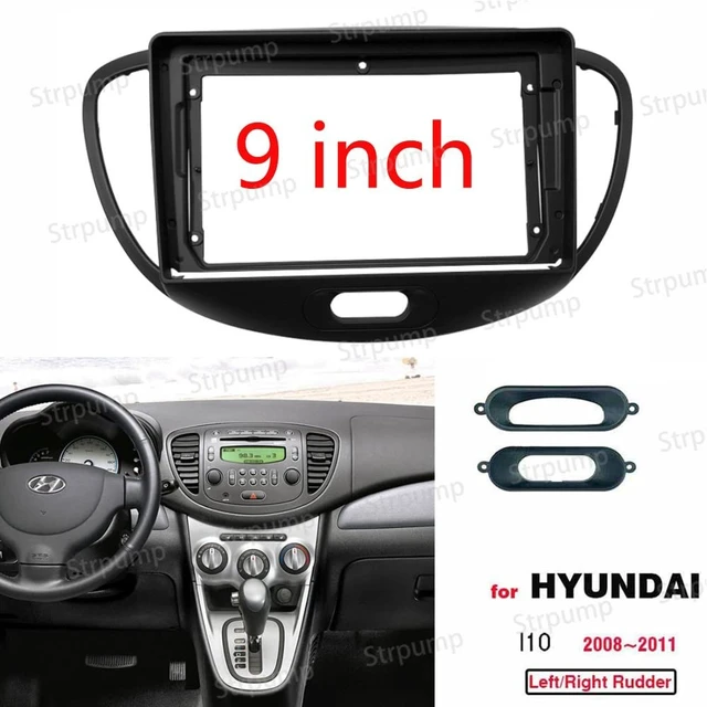 Alt view image 2 of 5 - 9'' Car Radio Stereo Dash Frame Fascia Bezel Panel Compatible for Hyundai I10 2008 09 10 11 Install Mount Kit