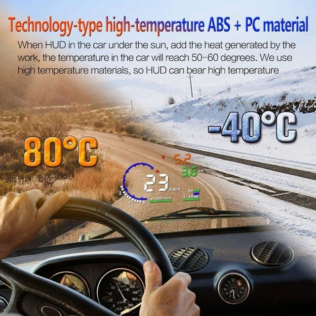 Alt view image 5 of 5 - Arestech 5.5 inches A8 OBD2 Windshield HUD Head Up Display with Display RPM MPH Speeding Warning Fuel Consumption Temperature (FBA)