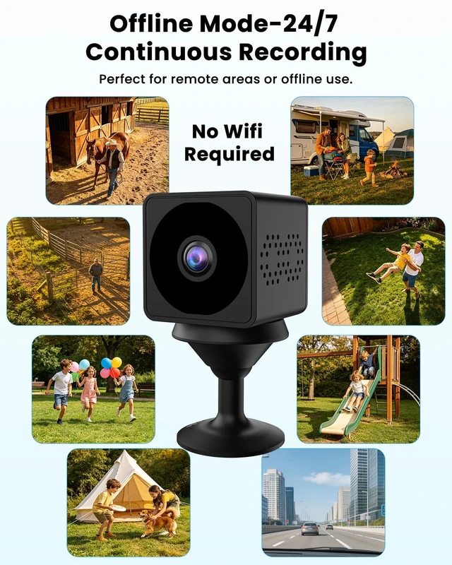 Alt view image 2 of 5 - UCOCARE No WiFi Security Camera, 4K Mini Spy Camera, Works with or Without WiFi, Wireless Indoor Outdoor Small Cameras with Night Vision, Motion Detection, Multiple Mounts, Hidden Camera for Ho