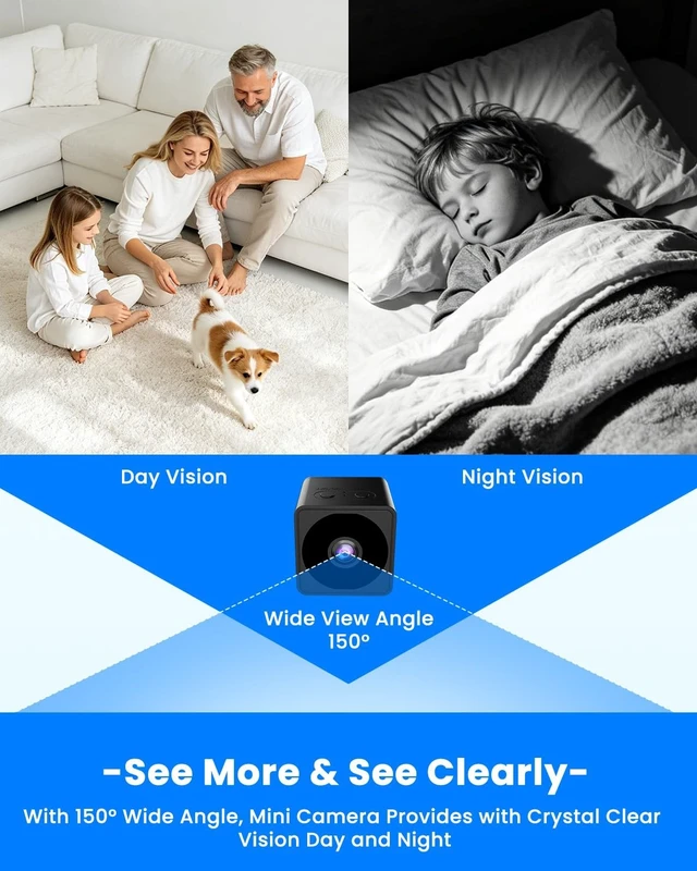Alt view image 5 of 5 - UCOCARE No WiFi Security Camera, 4K Mini Spy Camera, Works with or Without WiFi, Wireless Indoor Outdoor Small Cameras with Night Vision, Motion Detection, Multiple Mounts, Hidden Camera for Ho