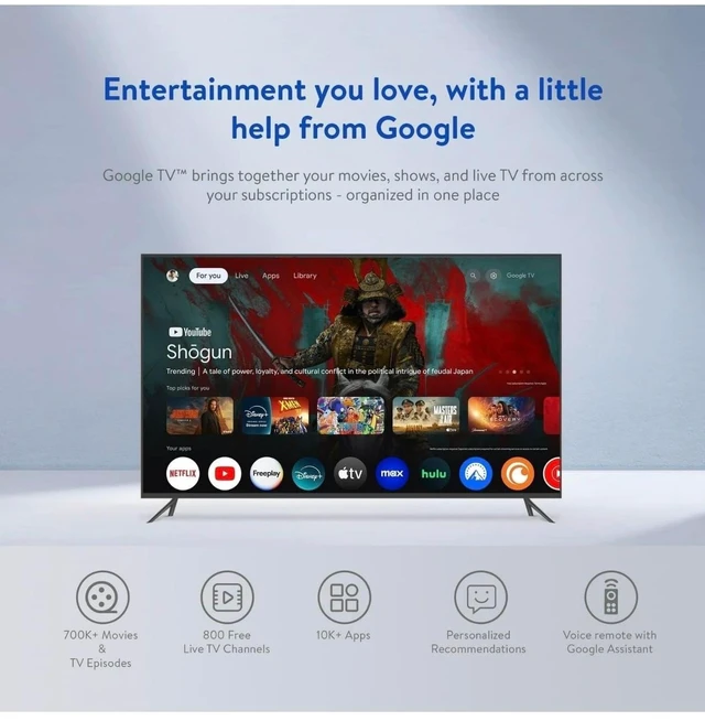 Alt view image 3 of 5 - IT'S BRAZILIAN onn 4K Pro Streaming Device, Google TV with Gemini* - Ultra-Fast Streaming, Stunning 4K UHD, 32GB Storage, 3GB RAM, Dolby Vision & Atmos, Find My Remote with Backlight, Ethernet Port