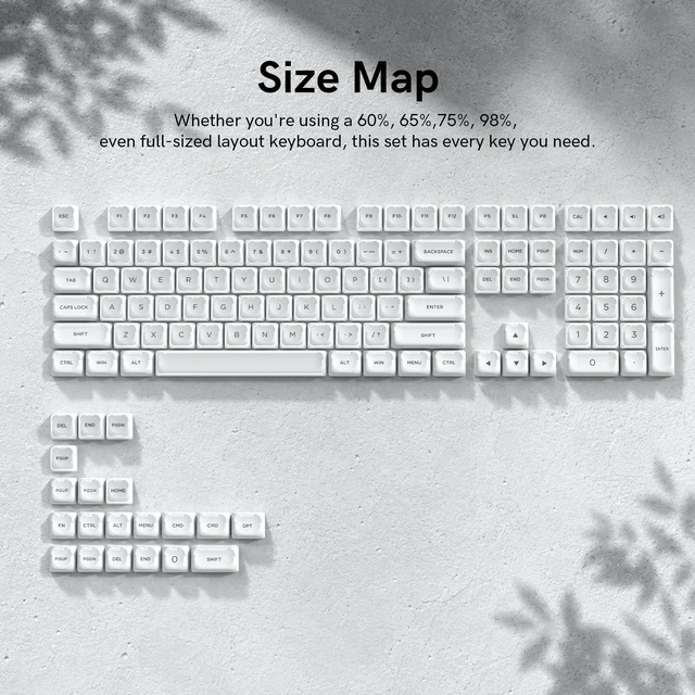 Alt view image 4 of 5 - Keyporia Lusterfly Jelly Keycaps Set, 129 Keys Cute Bear Crystal Key caps, MOA Profile, Compatible with 65% 75% 96% Full Size for Cherry Gateron MX Switches Mechanical Keyboard, White