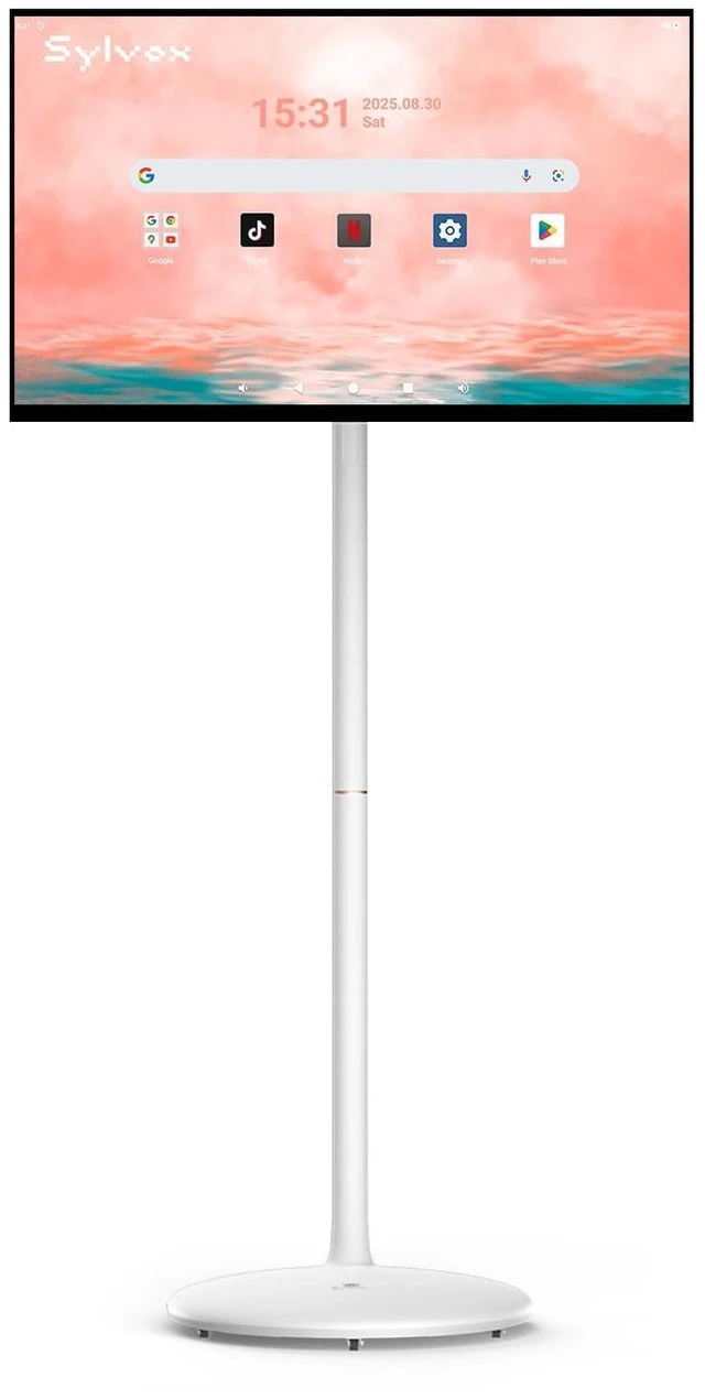 Main image of SYLVOX 27" Portable Tablet on Wheels, Smart Touchscreen Monitor Android 14