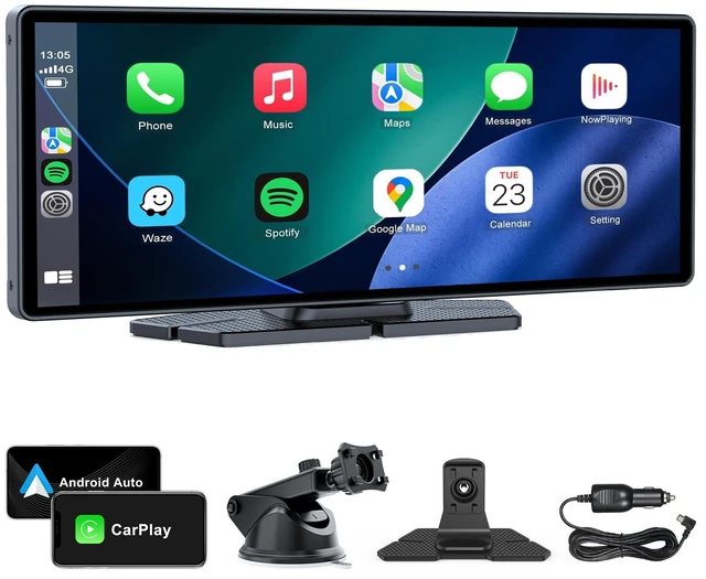 Main image of 10" Wireless CarPlay Screen for Car Android Auto Portable Car Stereo Touch Screen AirPlay, Car Play, GPS Navigation, Bluetooth, Voice Control, Mirror Link
