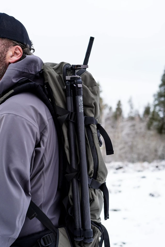Alt view image 5 of 5 - Aziak Ridgeline Ultralight Hunting Tripod with Integrated Arca Lever-Lock Ball Head, 20 oz, 36" Max Height, 14 lb Load Capacity, Compact Backcountry Shooting & Optics Tripod