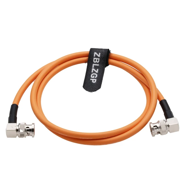 Alt view image 2 of 5 - ZBLZGP 12G HD SDI 75 Ohm Video Coaxial Cable Neutrik Right Angle BNC to Right Angle BNC Male for 4K Video Camera (Orange, 1M)