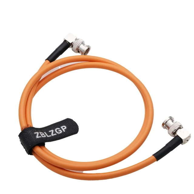 Alt view image 3 of 5 - ZBLZGP 12G HD SDI 75 Ohm Video Coaxial Cable Neutrik Right Angle BNC to Right Angle BNC Male for 4K Video Camera (Orange, 1M)