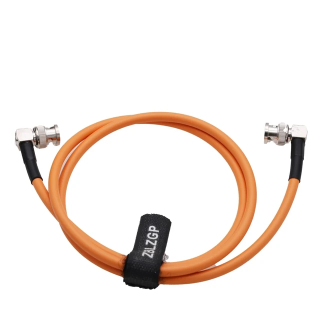 Alt view image 4 of 5 - ZBLZGP 12G HD SDI 75 Ohm Video Coaxial Cable Neutrik Right Angle BNC to Right Angle BNC Male for 4K Video Camera (Orange, 1M)