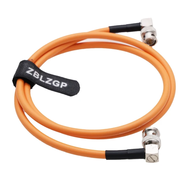 Alt view image 5 of 5 - ZBLZGP 12G HD SDI 75 Ohm Video Coaxial Cable Neutrik Right Angle BNC to Right Angle BNC Male for 4K Video Camera (Orange, 1M)