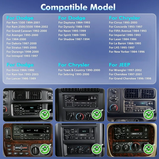 Alt view image 2 of 5 - 4+64G Car Radio for Dodge Ram 1500/2500/3500 Jeep Wrangler 1994-2002