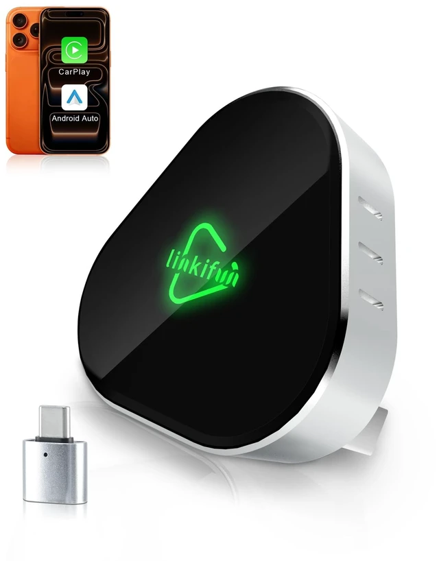 Main image of Mini Wireless Carplay Adapter, Compatible with Apple iPhone iOS 10+ Android 11+, Plug & Play, Compact Design for iPhone & Android with USB-A/Type-C Port