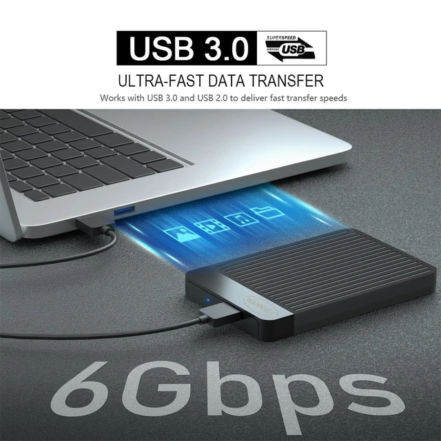 Alt view image 3 of 5 - Tianken 250GB Ultra Slim Portable External Hard Drive 2.5'' USB 3.0 HDD Storage for Mac, PC, Laptop, PS4, Xbox one