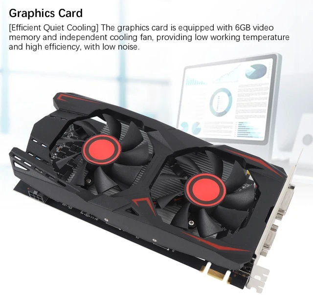 Alt view image 3 of 5 - VBESTLIFE 550TI 6GB Graphics Card, GDDR5 192Bit GPU, 783/1566MHz PCIE 2.0 16X Gaming Video Card, Desktop Computer Graphics Card Support for DirectX 11