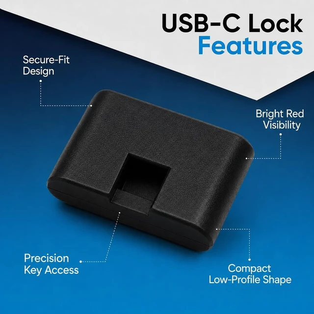 Alt view image 2 of 5 - USB-C Port Blockers 25 Pack with Secure Fit and Easy Removal, Black