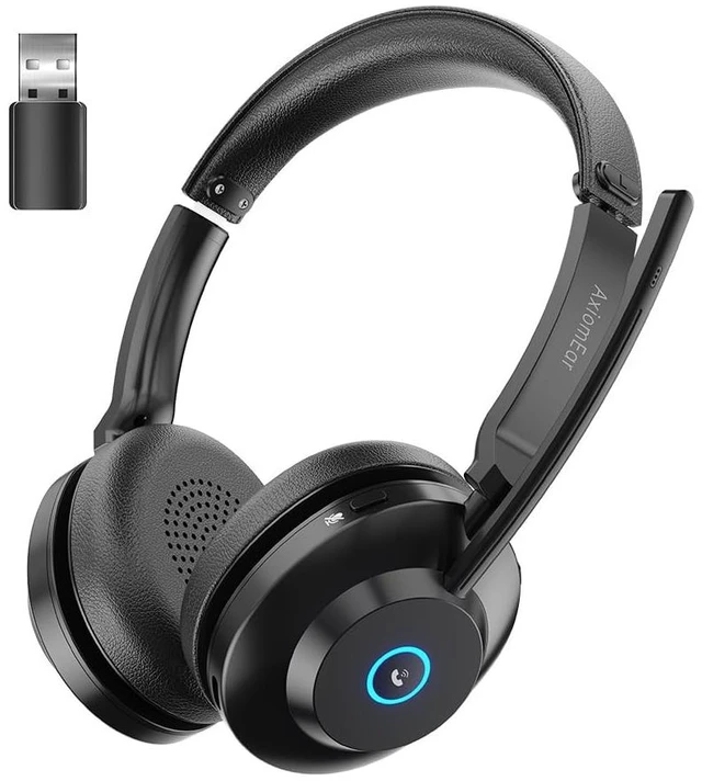 Main image of AxiomEar Bluetooth Wireless Headset with Mic for Work, Advanced Noise Reduction Microphone, Clear Calls - Comfortable On-Ear Headphones, Bluetooth 5.3, Applicable to Laptop, PC, Zoom, Office, P