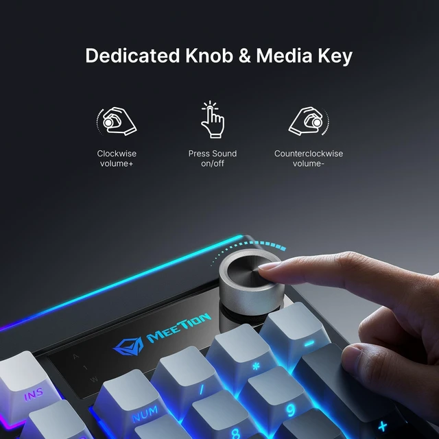 Alt view image 5 of 5 - MEETION Wireless Gaming Keyboard, 98-Key Tri-Mode RGB Backlit, Black