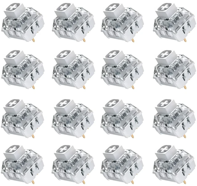 Main image of 120 PCS Kailh Box White Clicky Switches,3-Pin 45gf Crisp Clicker/Pre Lubed/Dust&Waterproof switches for Gaming Keyboard and 3D Prints