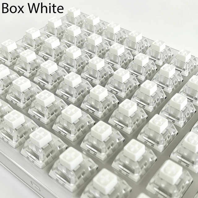 Alt view image 5 of 5 - 120 PCS Kailh Box White Clicky Switches,3-Pin 45gf Crisp Clicker/Pre Lubed/Dust&Waterproof switches for Gaming Keyboard and 3D Prints