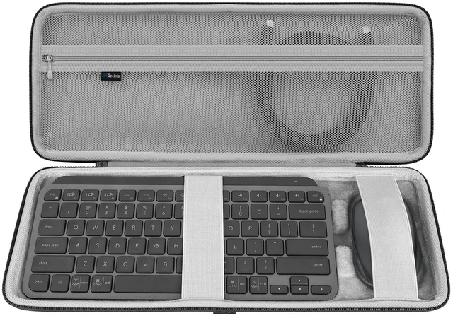 Main image of Geekria Keyboard Hard Shell Travel Case Compatible with Logitech MX Keys Mini + MX Anywhere 3, Keyboard and Mouse Combo Carrying Bag (Dark Gray)