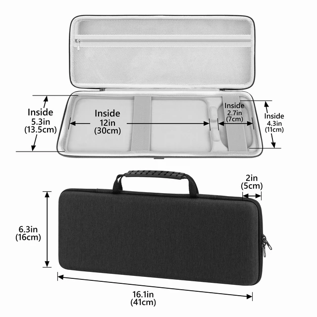 Alt view image 5 of 5 - Geekria Keyboard Hard Shell Travel Case Compatible with Logitech MX Keys Mini + MX Anywhere 3, Keyboard and Mouse Combo Carrying Bag (Dark Gray)
