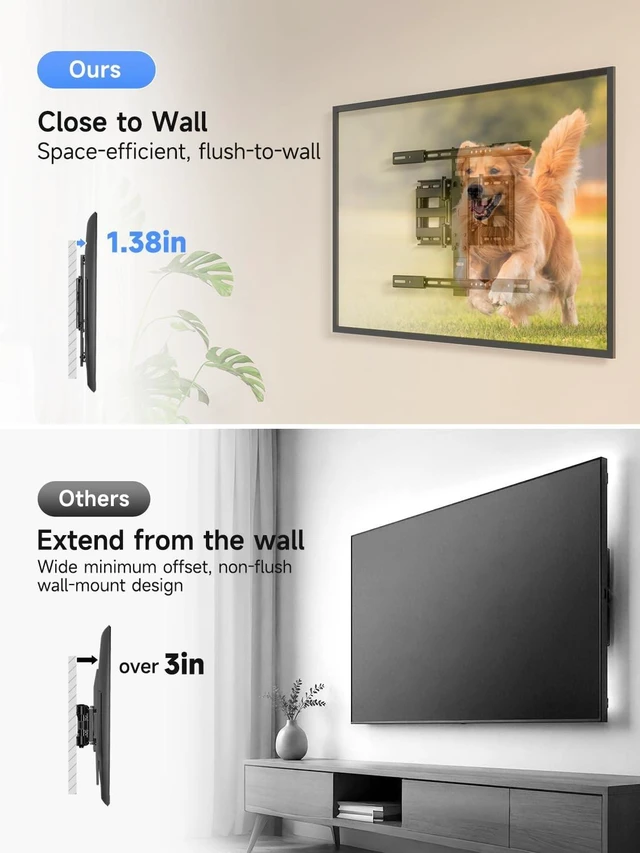 Alt view image 2 of 5 - Suptek Reinforced Ultra Slim TV Wall Mount 1.38" Low Profile for 43-92" TVs