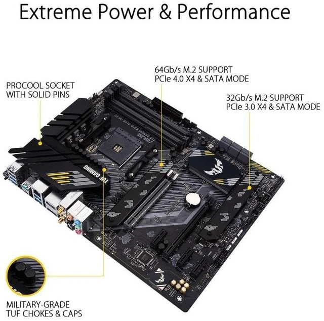 Alt view image 3 of 5 - Micro Center AMD Ryzen 7 5800X3D 8-Core 16-Thread Desktop Processor with AMD 3D V-Cache Technology Bundle with ASUS TUF Gaming B550-PLUS WiFi AM4 PCIe 4.0 DDR4 ATX Motherboard