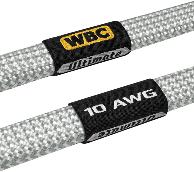 Alt view image 3 of 5 - WORLDS BEST CABLES 4 Foot Ultimate - 10 AWG - Ultra-Pure OFC - Premium Audiophile HiFi Speaker Cable Pair with Eminence Spade Plugs & Silver Tweed Jacket