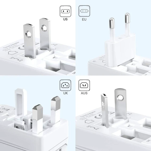 Alt view image 4 of 5 - Voltage Converter 220V to 110V,Travel Converter Suitable for UK/AU/US/EU