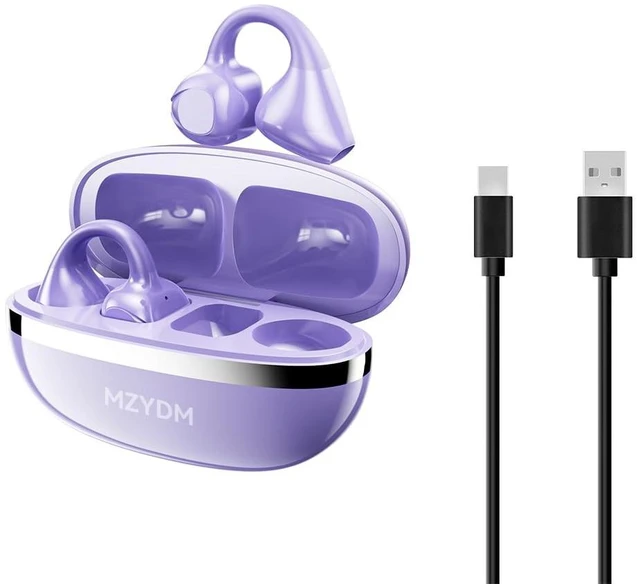 Main image of MZYDM Open Ear Earbuds, Bluetooth 5.4 Clip On Headphones,for Small Ears (Violet)