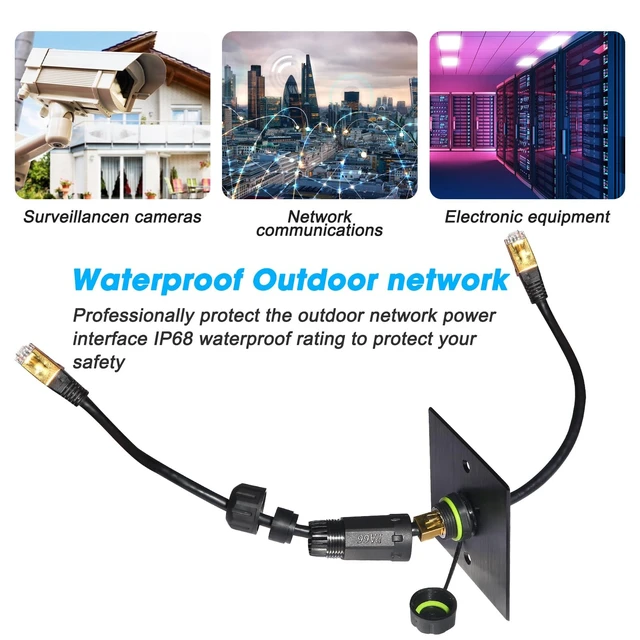 Alt view image 5 of 5 - AUSGLEIFEN 5 PCS IP68 Waterproof M20 RJ45 Connector - Cat6 Shielded Ethernet Coupler, Panel Mount Male to Female, Outdoor/Indoor LAN Cable Connector for Network Extension (5)