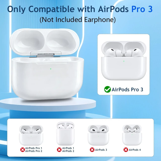 Alt view image 2 of 5 - BRABURG Wireless Charging Case Replacement Compatible with AirPods Pro 3, Charger Case with Sync Button, USB-C Charging Port
