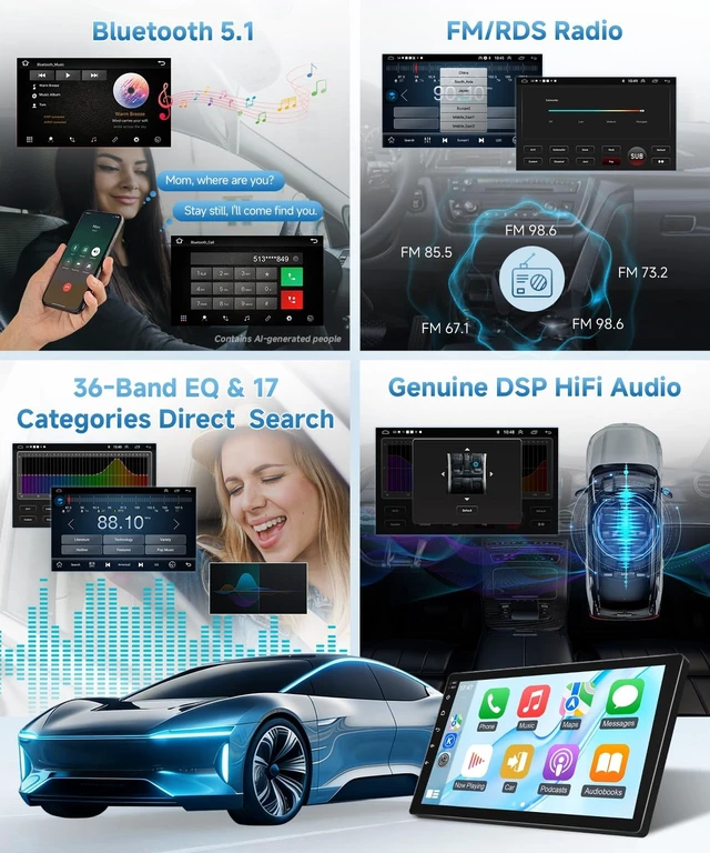 Alt view image 5 of 5 - Wadpon Android Car Radio for Chevy Tahoe Yukon 2007-2014 Apple CarPlay