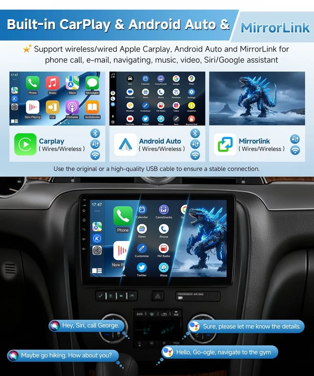 Alt view image 3 of 5 - Wadpon Android Car Radio for Chevy Tahoe Yukon 2007-2014 Apple CarPlay