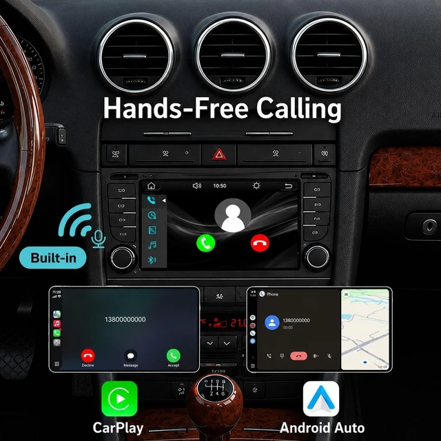 Alt view image 5 of 5 - YZKONG OEM Plug & Play Linux Car Stereo for Audi A4 S4 RS4 2003-2012 ^^ Wireless CarPlay, Android Auto, Bluetooth, FM, AM, RDS, USB, HiFi 100W