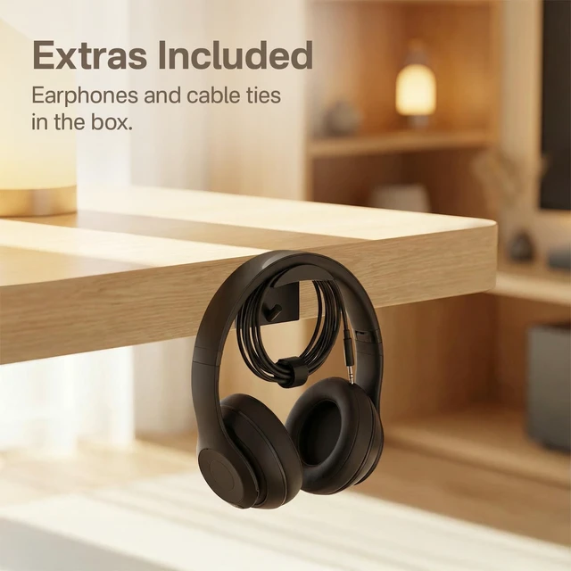 Alt view image 5 of 5 - Height/Tilt/Swivel Adjustable Desktop Projector Stand Table for Aurzen Nebula XGIMI VANKYO Jinhoo AuKing Epson and Most Projectors - Desk Projector Stand Clamp on Desktop Wr Headphone Holder, Single
