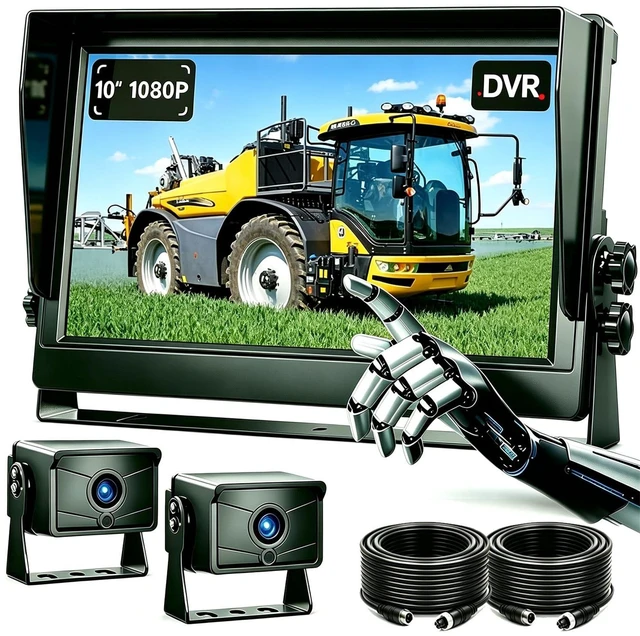 Main image of 10.1" 1080P AHD Wired Reverse Rear View Backup Camera System,IP69K Waterproof Night Vision, Vibration-Proof 10G for Tractor/Truck/Excavator/Caravan/Skid Steer/Heavy Equipment D101