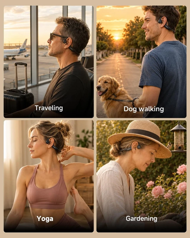 Alt view image 4 of 5 - Rhyfell Open Ear Headphones for Walking & Comfort: Lightweight Headphones
