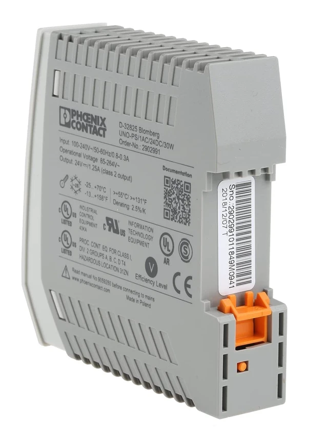 Alt view image 3 of 3 - PHOENIX CONTACT UNO-PS/1AC/24DC/30W AC/DC CONVERTER, 30W, 24V, 1.25A