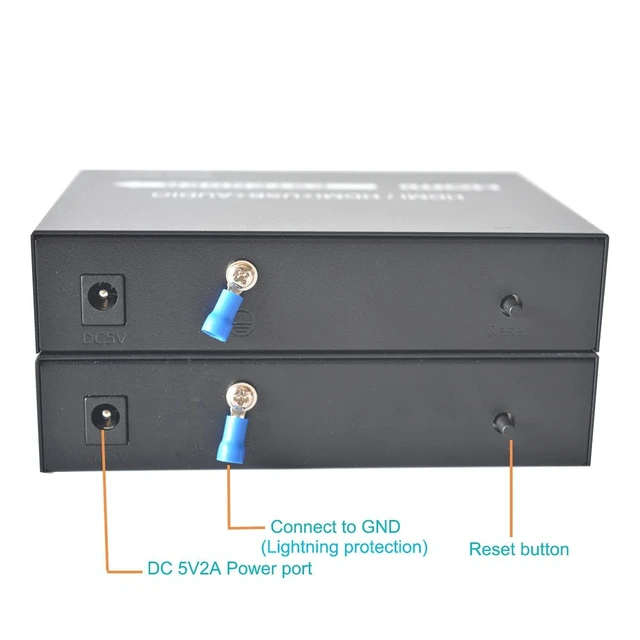 Alt view image 3 of 5 - Wekuant 1080P HDMI Over Fiber Optic Converter with KVM and Loop Out SC/UPC Video to Fiber Optical Fiber Cable up to 20Km A Pair