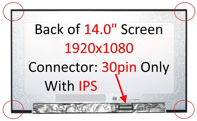 Alt view image 2 of 5 - FULLCOM New LCD Replacement Screen 14.0 Inch LP140WF9-SPD1 FHD 1920x1080 IPS 30 Pin Matte for Laptop/Display/Screen/LCD Application