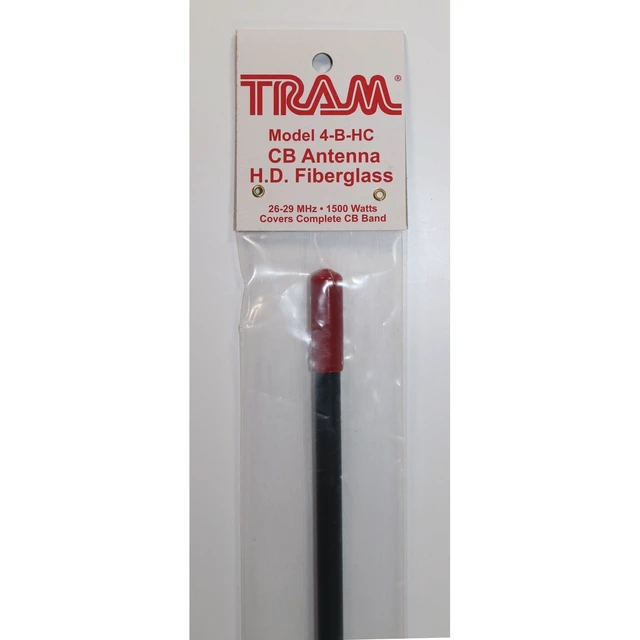 Alt view image 3 of 5 - Tram 1,500-Watt 26-MHz to 29-MHz Fiberglass Whip CB AM/FM/SSB Antenna (4 Ft.; Black)