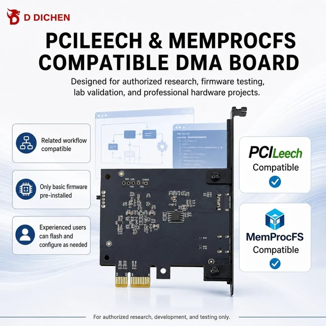 Alt view image 4 of 5 - D DICHEN D DICHEN 75T FPGA DMA Card, USB-C PCIe x1 Board, XC7A75T Artix-7, FTDI FT601, ZnO Heat Dissipation, USB Installation